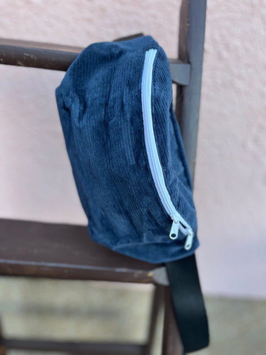 Bauchtasche Cord dunkelblau klein